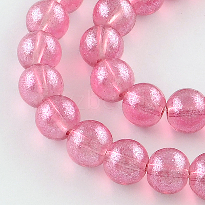 Transparent Spray Painted Glass Bead Strands DGLA-R050-4mm-06-1