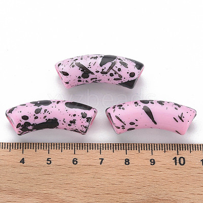 Opaque Spray Painted Acrylic Beads MACR-S372-001F-B03-1