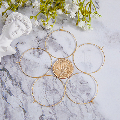 40Pcs Brass Hoop Earrings Findings KK-DC0001-11-1