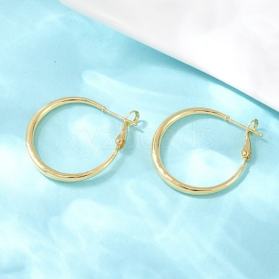 Brass Hoop Earrings for Women EJEW-A156-17B-G-1