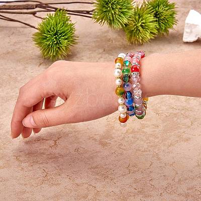 200Pcs 10 Colors Spray Painted Glass Beads GLAA-SZ0001-79-1
