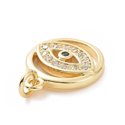 Brass Micro Pave Cubic Zirconia Pendants KK-C012-20G-1