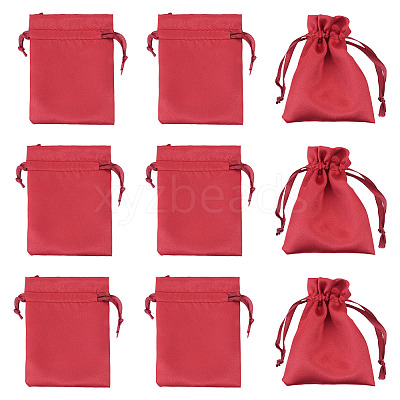 10Pcs Brocade Good Luck Fortune Drawstring Gift Blessing Bags PAAG-TADJ0001-01G-1