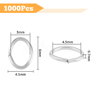 1000Pcs 304 Stainless Steel Open Jump Rings STAS-DC0011-95-1