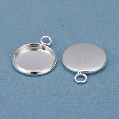 304 Stainless Steel Pendant Cabochon Settings STAS-F191-14S-C-1