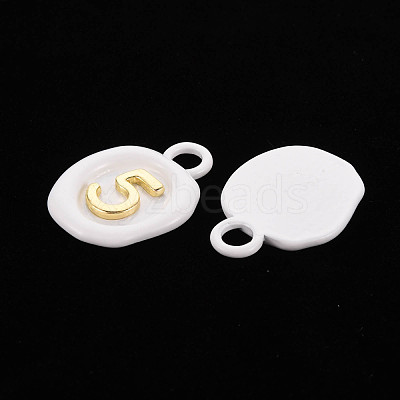 Spray Painted Alloy Pendants PALLOY-Q433-035C-RS-1