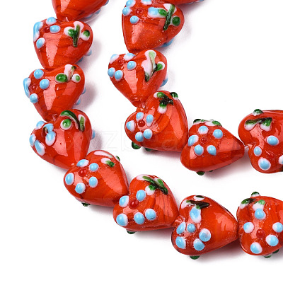 Handmade Bumpy Lampwork Beads Strands LAMP-N029-011D-1