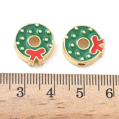 Christmas Brass Enamel Beads KK-I474-G13-1