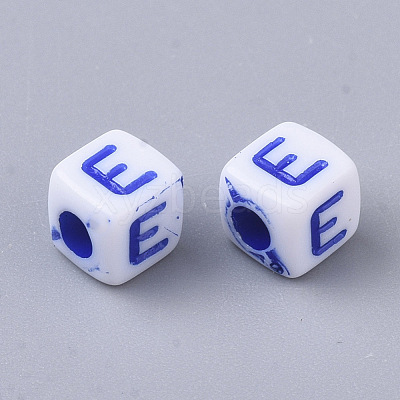 White Opaque Acrylic Beads MACR-R869-01E-1