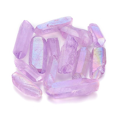 Electroplate Natural Quartz Crystal Beads KK-F757-G01-1
