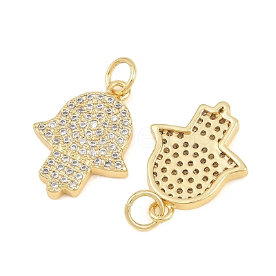 Brass Micro Pave Cubic Zirconia Pendants CU-CBAB719-04G-F-1