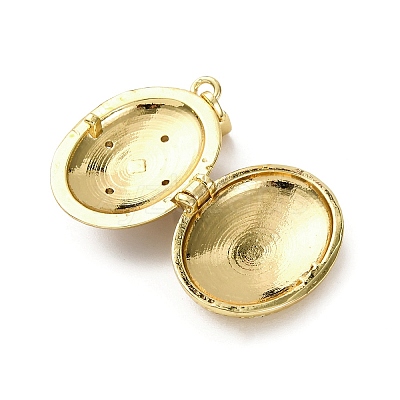 Brass Enamel Locket Pendants X-KK-F912-05B-G-1