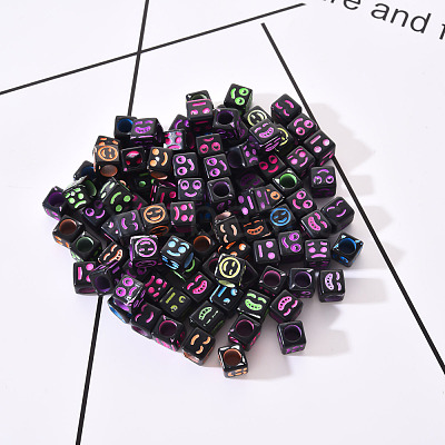 Craft Black Acrylic Beads MACR-YW0001-11-1