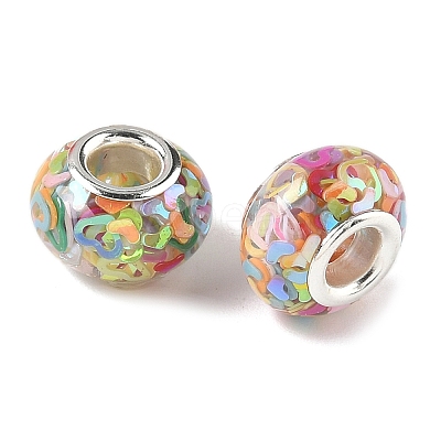 Transparent Resin Rondelle European Beads RESI-S023-11-1