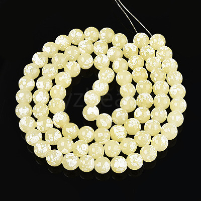 Baking Paint Glass Beads Strands DGLA-N015-10mm-08-1