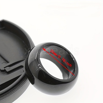 Natural Obsidian Plain Band Rings DB0589-15-1