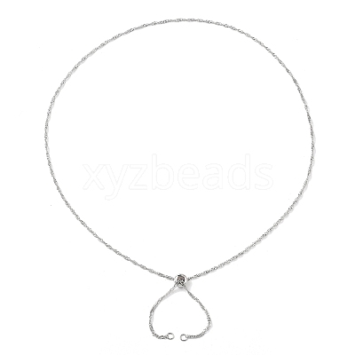 304 Stainless Steel Singapore Chain Necklace Making AJEW-JB01334-02-1