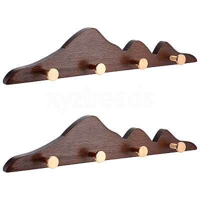 Wood Wall Clothes Hook Rack AJEW-WH0077-167-1