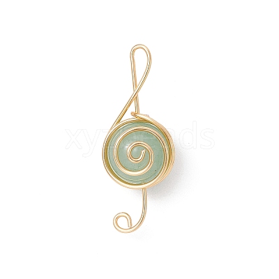 4Pcs 4 Styles Natural Amethyst & Carnelian & Green Aventurine & Rose Quartz Round Copper Wire Wrapped Pendants PALLOY-TA00248-01-1