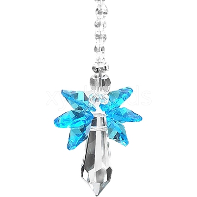 Glass Angel Pendant Decorations HJEW-PW0002-03A-1