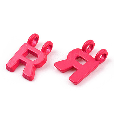 Rack Plating Spray Painted Alloy 2-Loop Link Pendants PALLOY-N176-01R-1