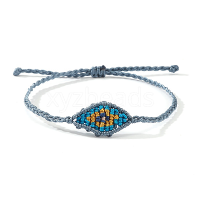 Adjustable Evil Eye Polyester Cord Braided Bracelets for Men Women BI7988-15-1