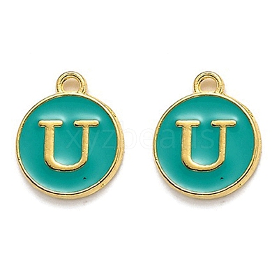 Golden Plated Alloy Enamel Charms ENAM-Q437-15U-1