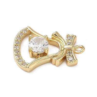 Brass Micro Pave Cubic Zirconia Pendants KK-H521-02C-G-1