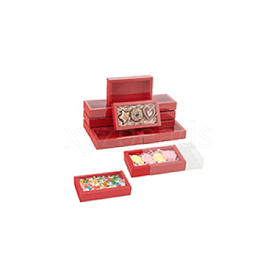 Foldable Paper Drawer Boxes with Clear Plastic Cover CON-WH0095-68A-02-1
