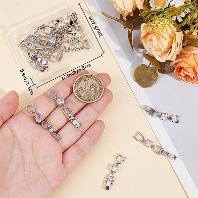 6Pcs Extender Clasps Brass Micro Pave Cubic Zirconia Fold Over Extension Clasps FIND-BBC0003-54A-1