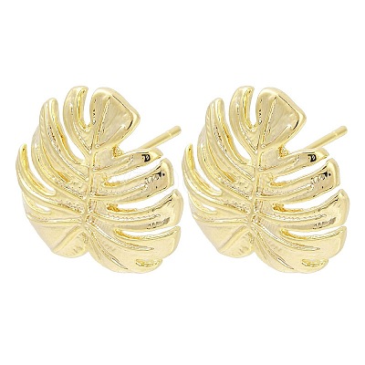 Brass Stud Earring Findings LS-KK-Z099-04G-03-1