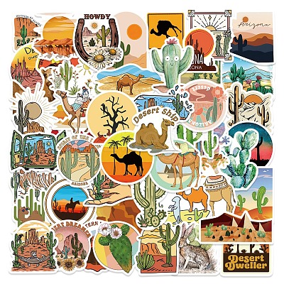 50Pcs Desert Theme PVC Self Adhesive Stickers Set STIC-C003-02-1