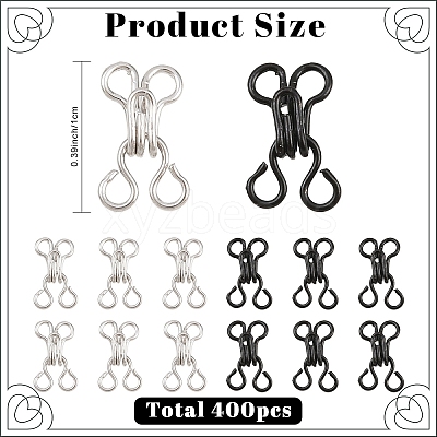 400Pcs 2 Colors Brass Interlocking Clasps KK-YW0004-28-1