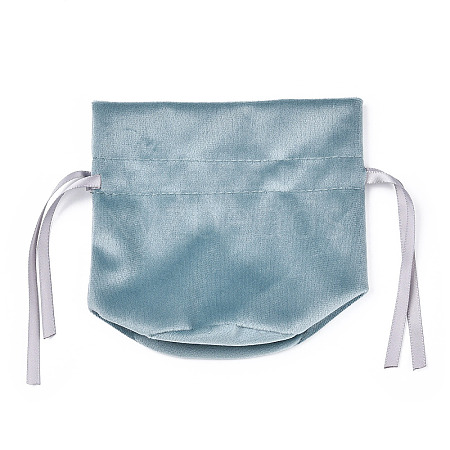 Velvet Jewelry Bags with Drawstring & Plastic Imitation Pearl X-TP-CJC0001-03D-1