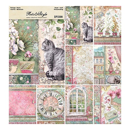 Cat/Flower Pattern Scrapbook Paper X-SCRA-PW0010-22-1