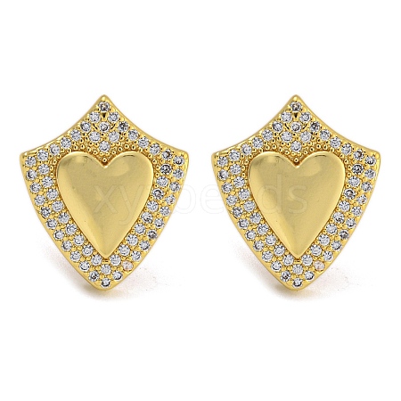 Rack Plating Brass Micro Pave Clear Cubic Zirconia Stud Earrings EJEW-I313-18A-G-1