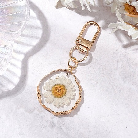 Inner Dried Flower Resin Pendant Decoration HJEW-JM02663-02-1