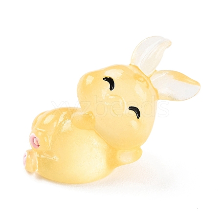 Luminous Resin Rabbit Ornament DJEW-R011-02F-1