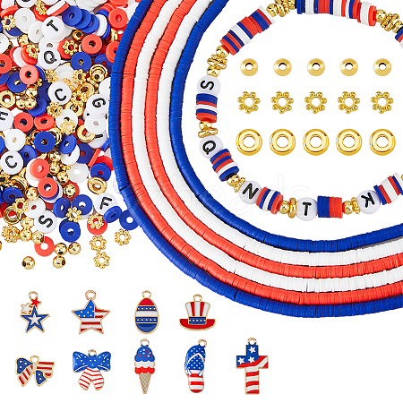 SUPERFINDINGS Independence Day Theme DIY Bracelet Making Kit DIY-FH0006-53-1