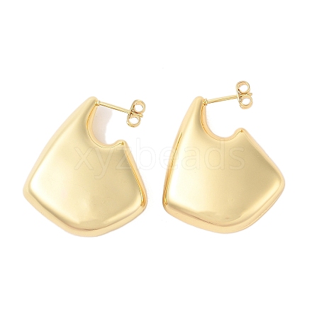 Rack Plating Brass Stud Earrings for Women EJEW-G394-45G-1