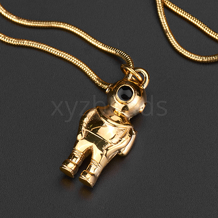 Cute Stainless Steel Spaceman Pendant Necklaces for Women's Daily Wear AD9649-2-1