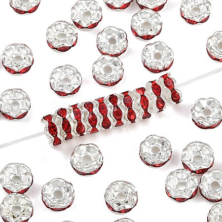Brass Rhinestone Spacer Beads RB-A014-L6mm-21S-1