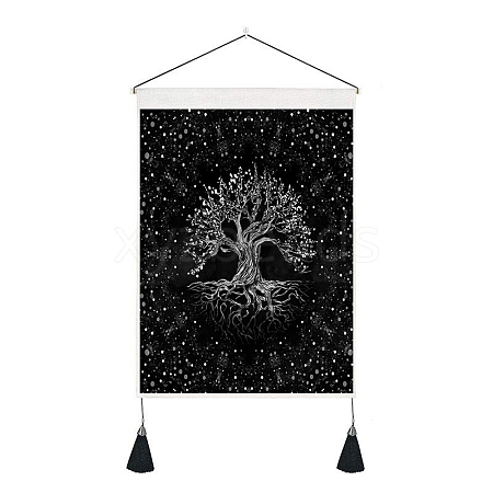 Polyester Tree of Life Pattern Wall Hanging Tapestry TREE-PW0001-95H-1