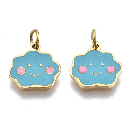 316 Surgical Stainless Steel Enamel Charms STAS-S116-366G-1