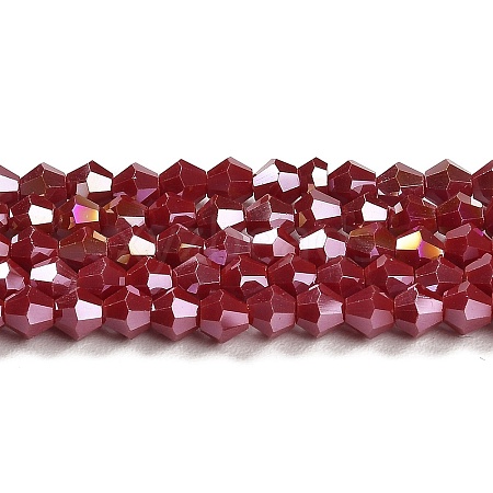 Opaque Solid Color Electroplate Glass Beads Strands X1-GLAA-F029-P4mm-A01-1