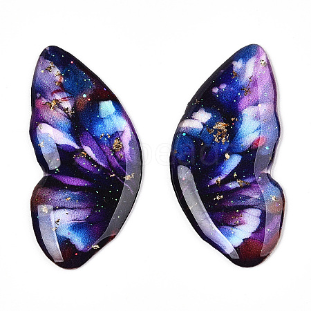 Epoxy Resin Butterfly Wings Cabochons CRES-N035-02A-1