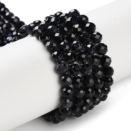 Synthetic Blue Goldstone Beads Strands G-A233-A01-01-1