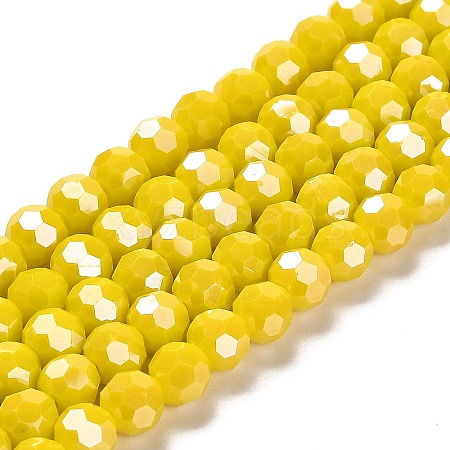 Electroplate Opaque Glass Beads Strands EGLA-A035-P8mm-A04-1