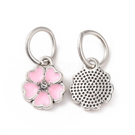 Enamel Style Flower Alloy Rhinestone Charms ENAM-S085-07-1