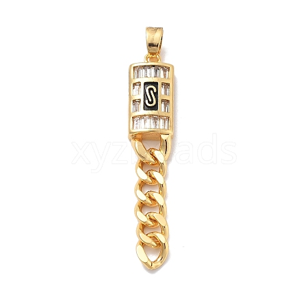 Brass Micro Pave Cubic Zirconia with Enamel Pendants KK-M305-14G-1